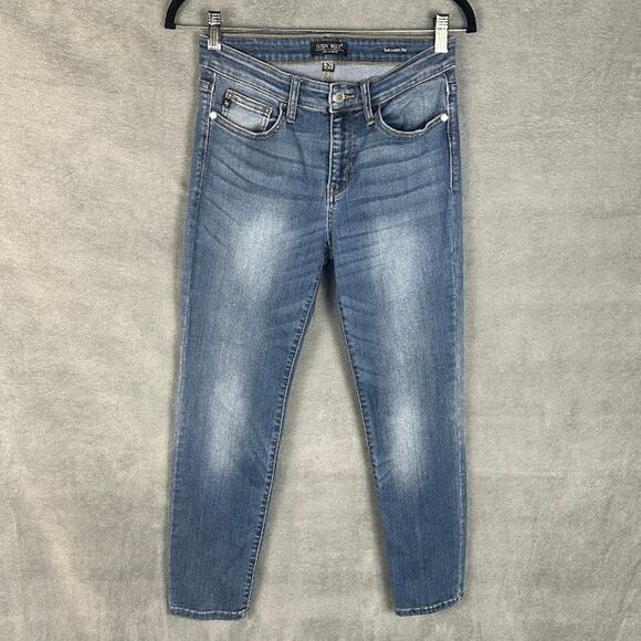 Judy Blue Jeans Womens 9/29 Blue Relaxed Fit Skinny Stretch Pockets Cropped - Picture 1 of 13